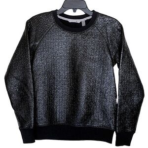 THEORY 38 Black Wool Blend Incline B Down-Force Sweatshirt Style Pullover Small
